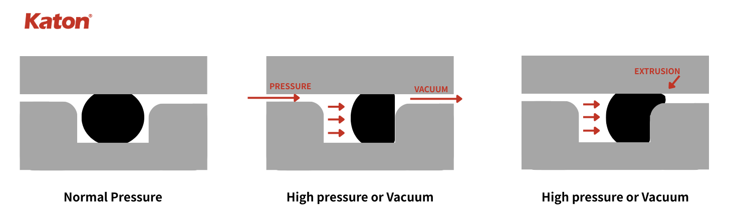 How High Pressure / Vacuum Environments Cause Extrusion O-RING EXTRUSION EXAMPLE